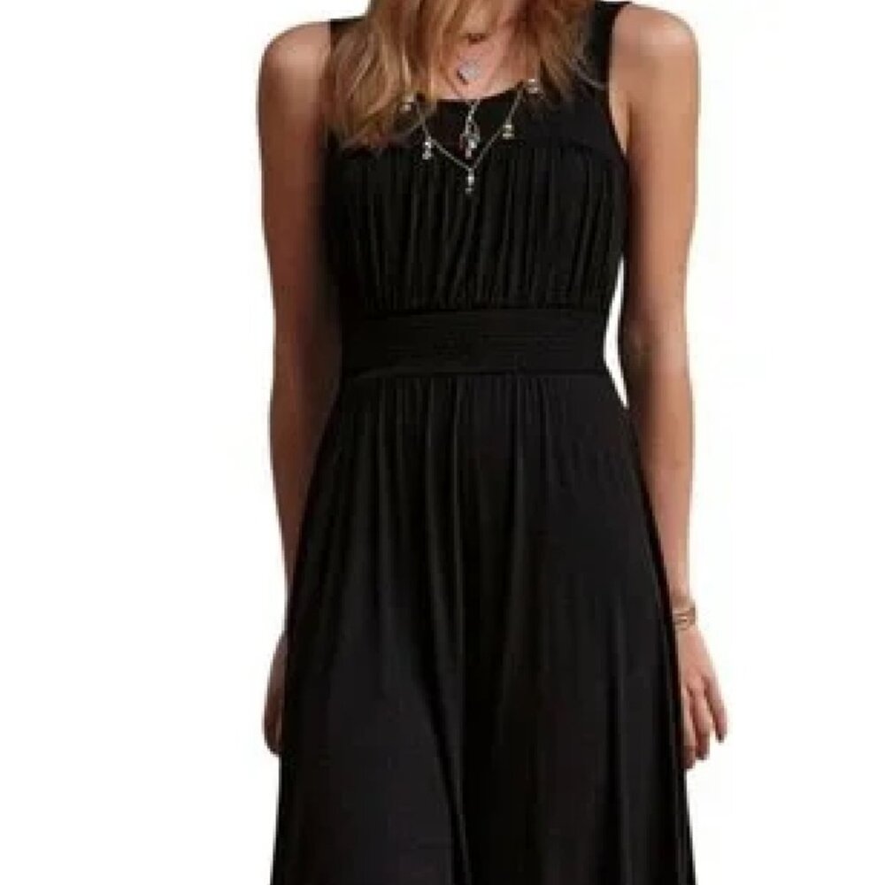 Anthropologie Girl from Savoy Annabel Black Midi Dress Size MP